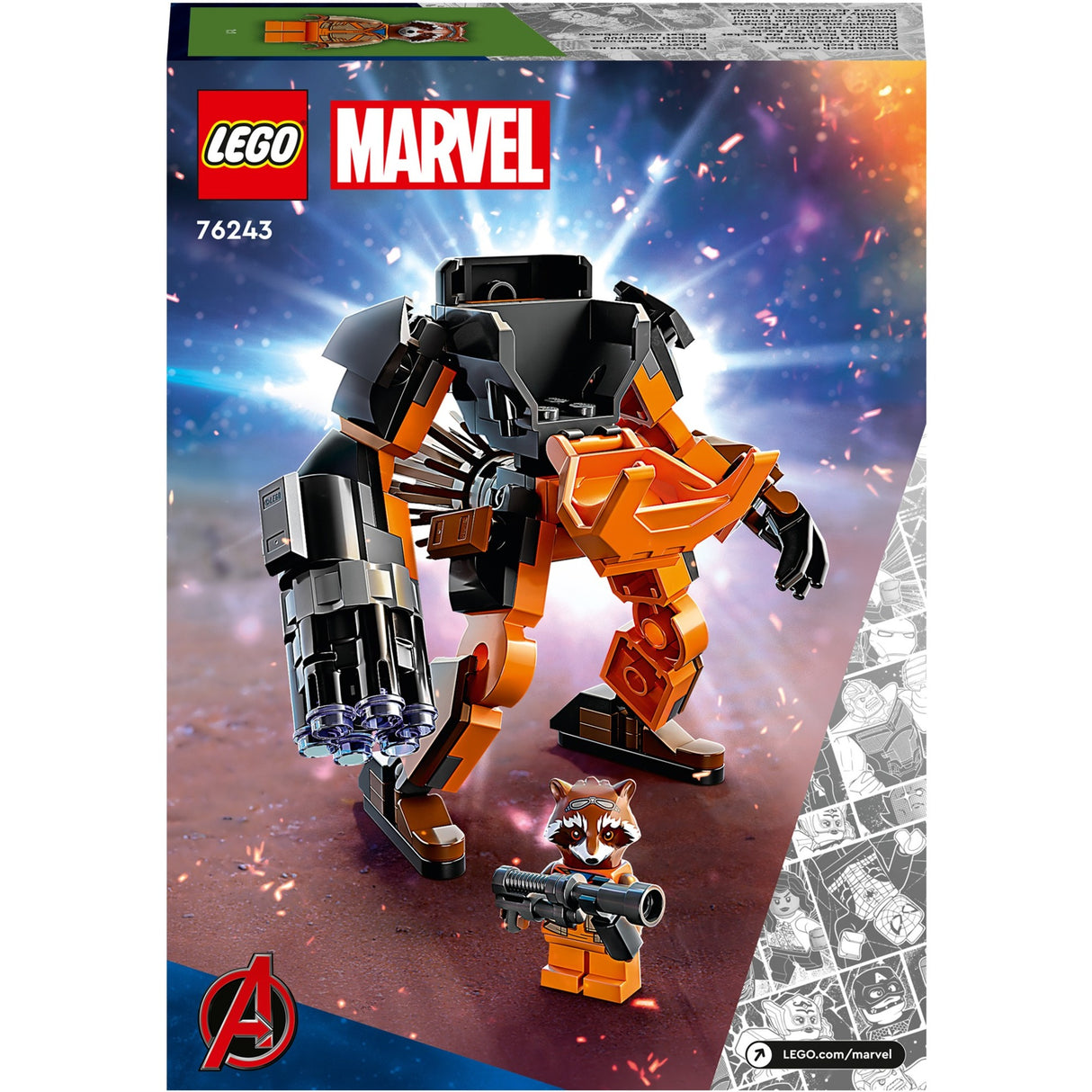 Lego Marvel - jouet de construction d'armure de fusée mécanique (76243)