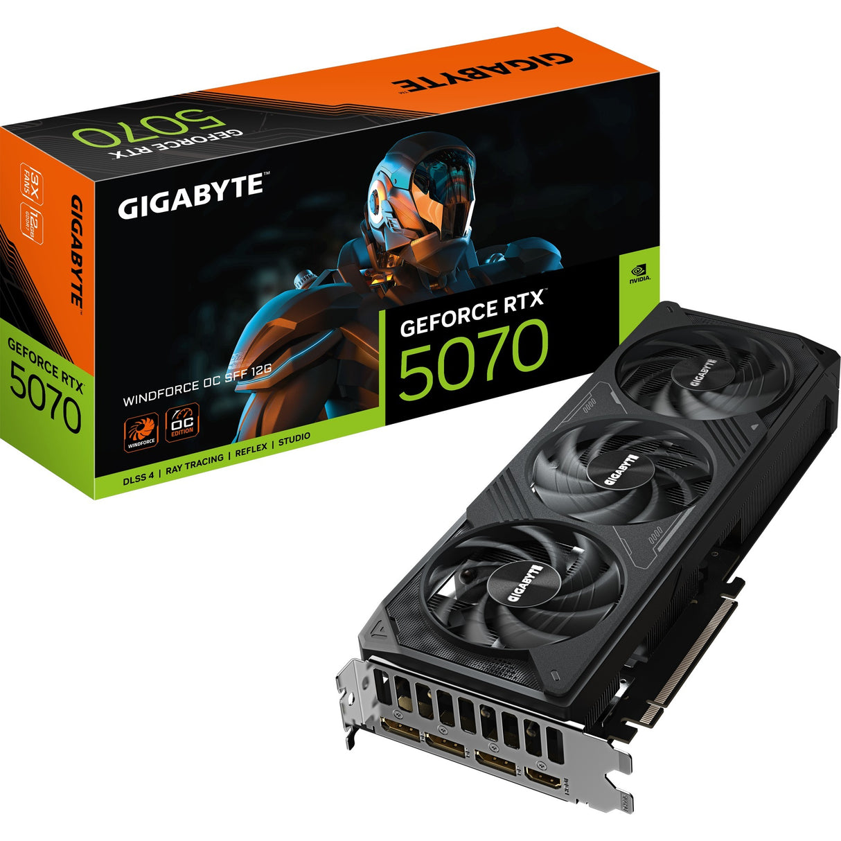 Carte graphique Gigabyte Geforce RTX 5070 Windforce OC SFF 12G (3x Display Port, 1x HDMI)