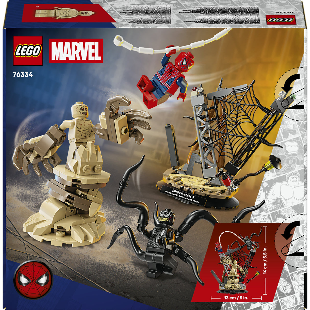Lego Marvel Ultimate Battle : kit de construction Spider-Man contre Sandman - 76334