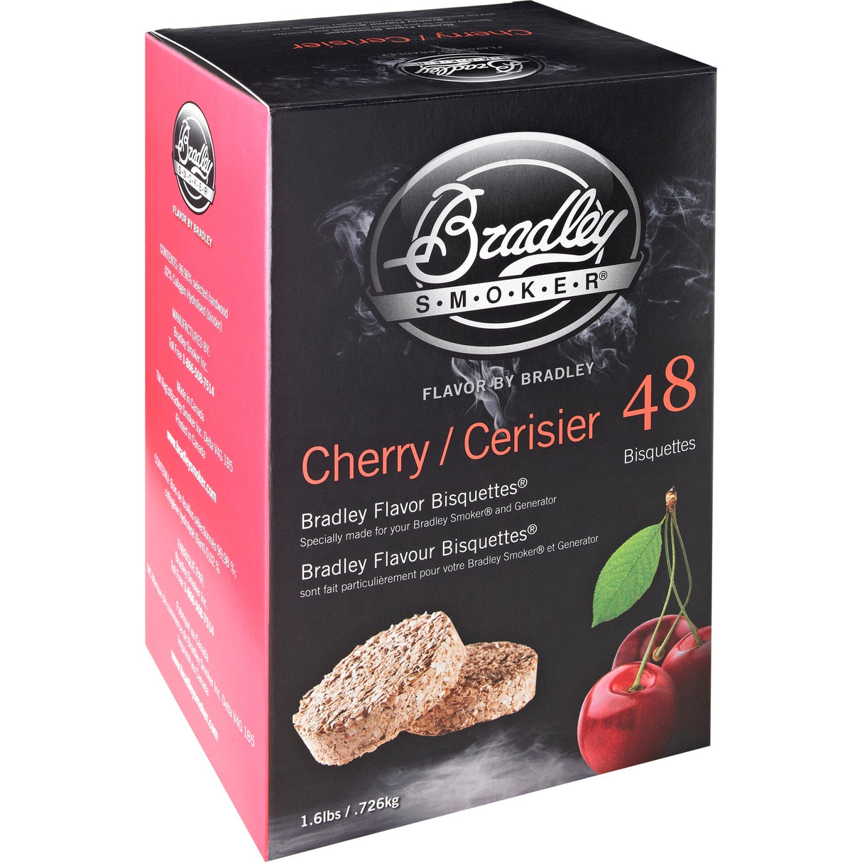 Briquettes de bois de cerisier Bradley bois de fumage (48 pièces)