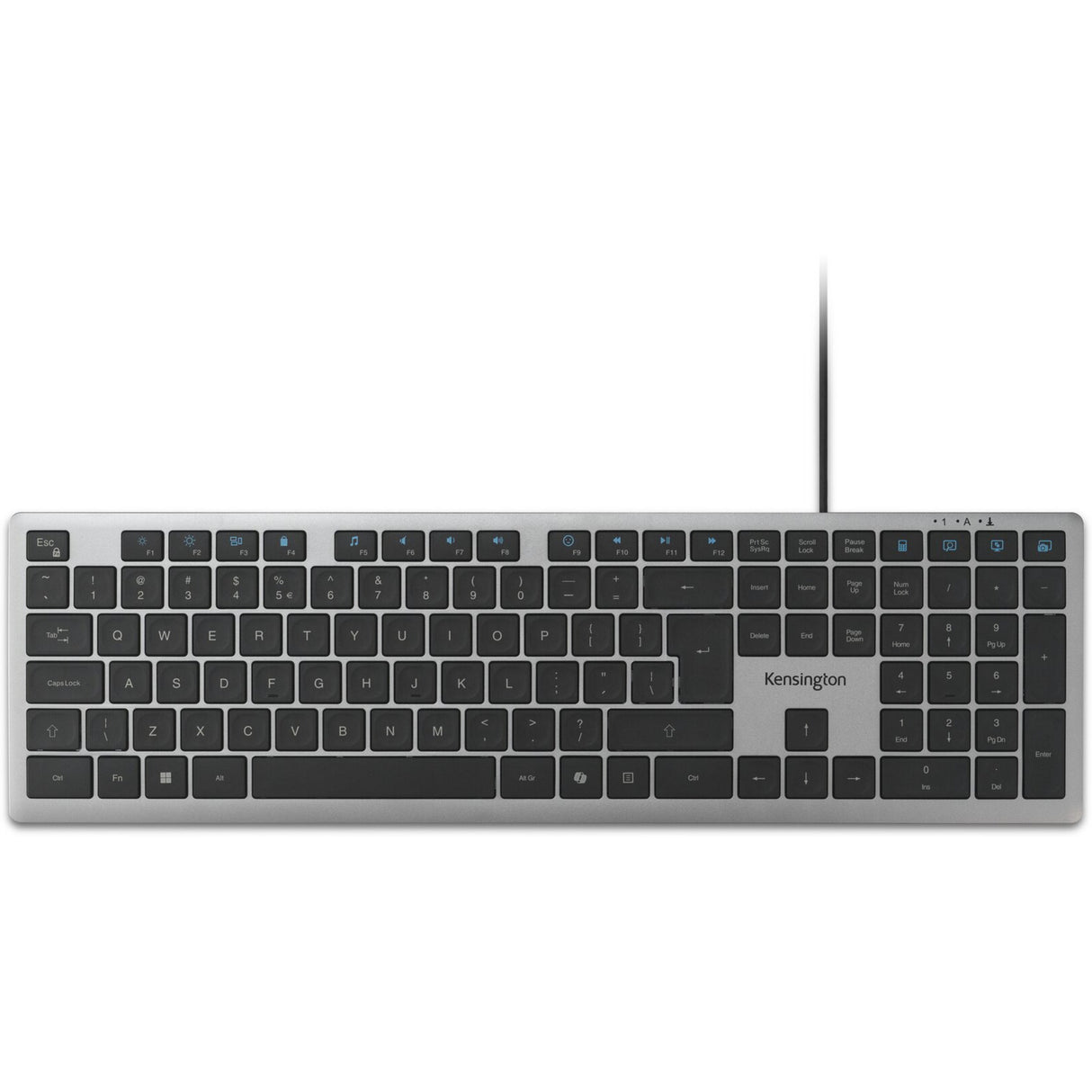 Kensington KB515 EQ USB-C Clavier filaire USB-A (gris, disposition internationale américaine (QWERTY), commutateurs à ciseaux, 100 %)