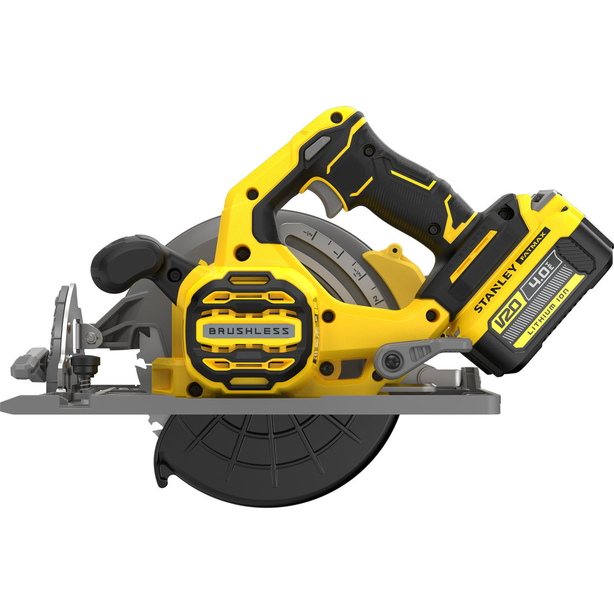 Scie circulaire Stanley fatmax v20 18v scie circulaire à main 190mm (noir jaune, batterie et chargeur inclus, avec étui)