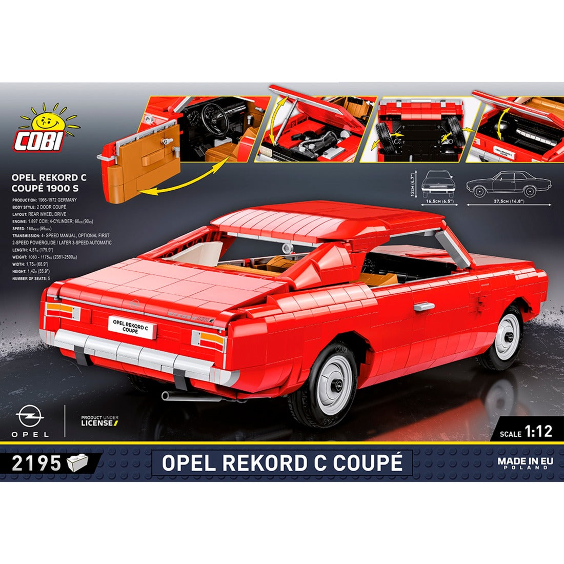 Cobi opel rekord c coupe constructiespeelgoed (schaal 1:12)