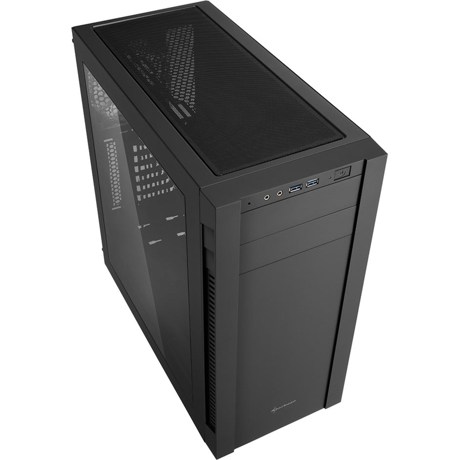 Boîtier tour midi Sharkoon s25-w (noir | 2x USB-A | fenêtre)