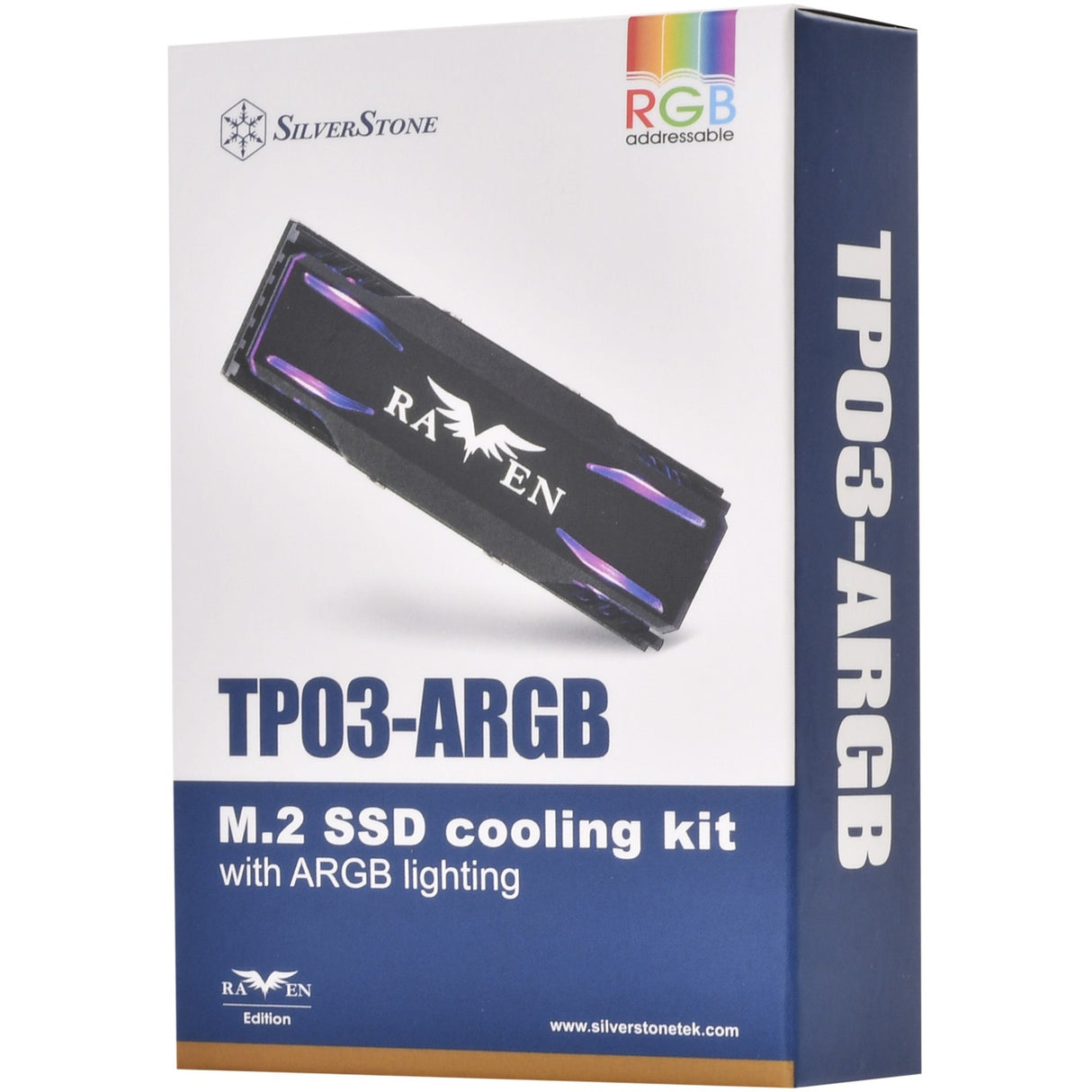 Dissipateur thermique Silverstone TP03-ARGB (noir, adapté au SSD m.2 2280)