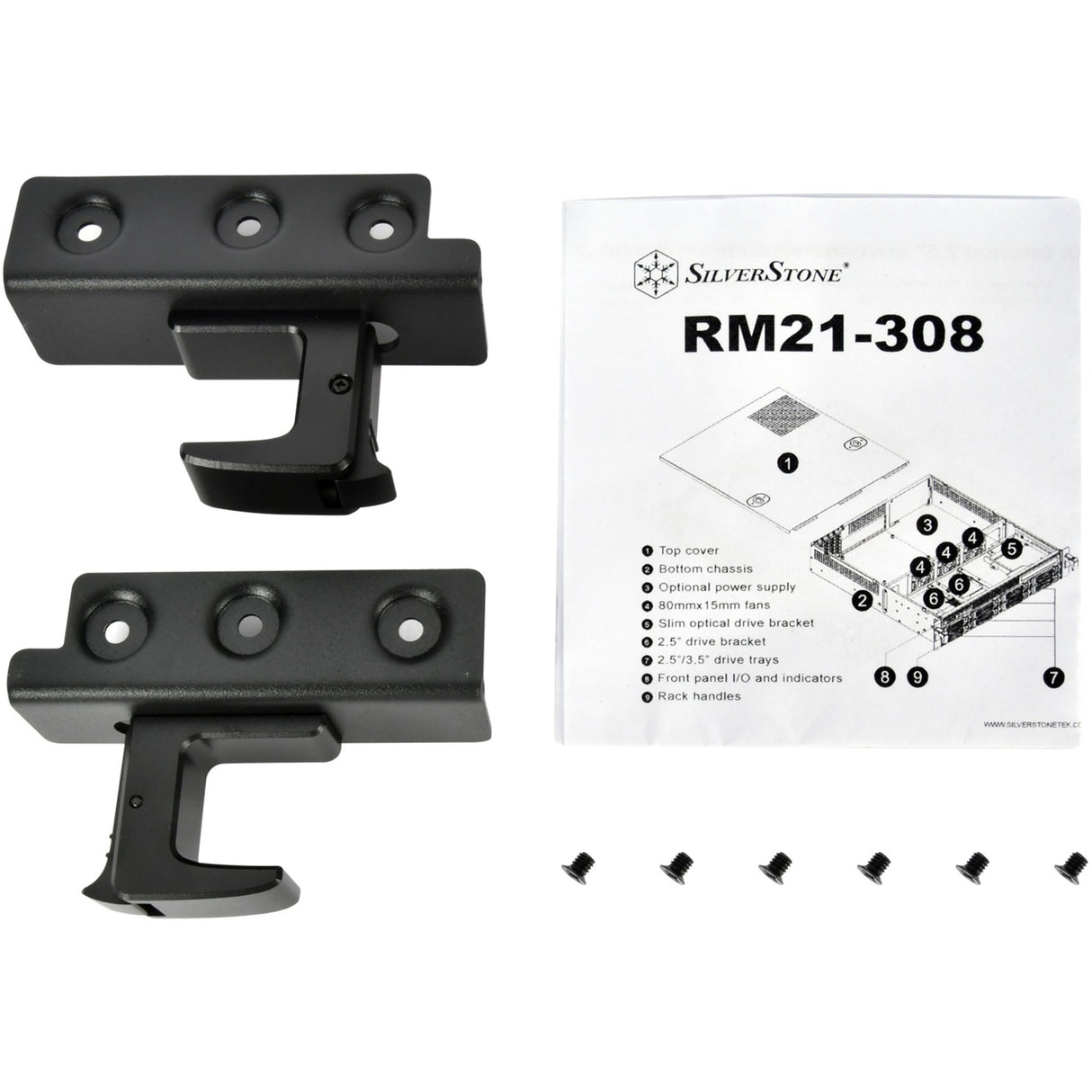 Boîtier rack Silverstone RM21-308 (noir | 1x USB-A 2.0 | 1x USB-A 3.2 (5 Gbit s))