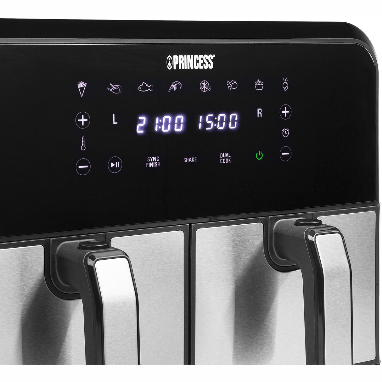 Friteuse à air chaud Princess double panier Aerofryer (noir, 2x 4 litres)