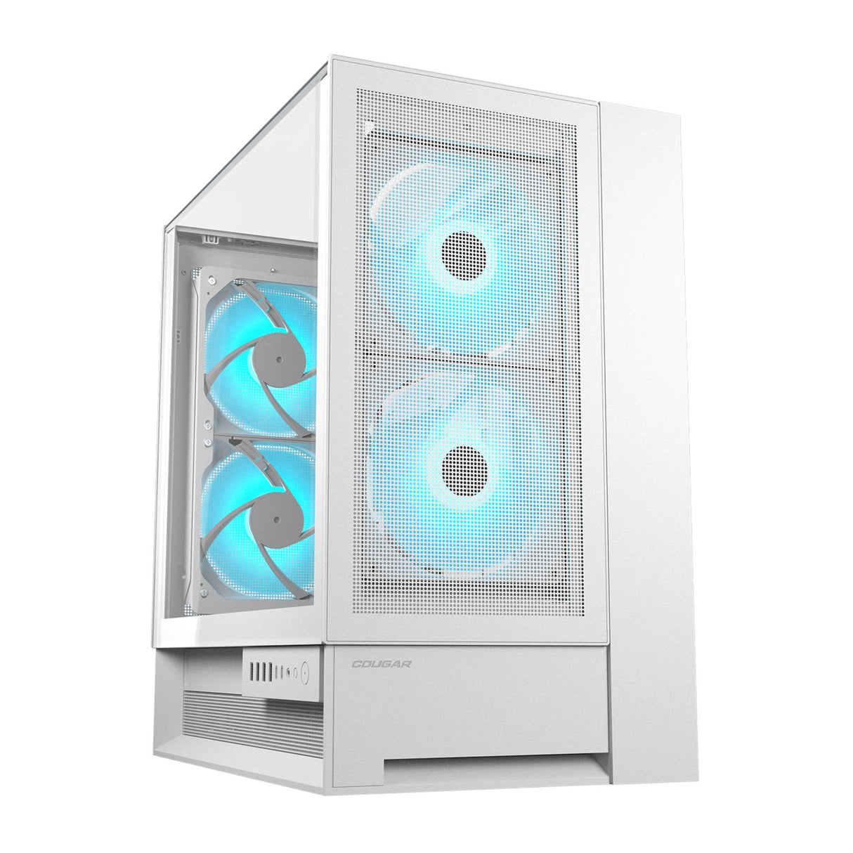 Boîtier tour midi Cougar omnix (blanc | 4x USB-A | 2x USB-C | verre trempé)