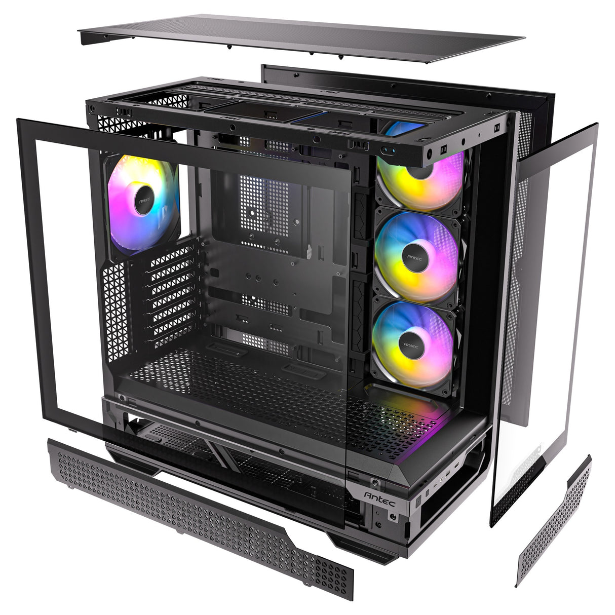 Boîtier tour midi Antec c7 argb (noir | 2x USB-A | 1x USB-C | verre trempé)