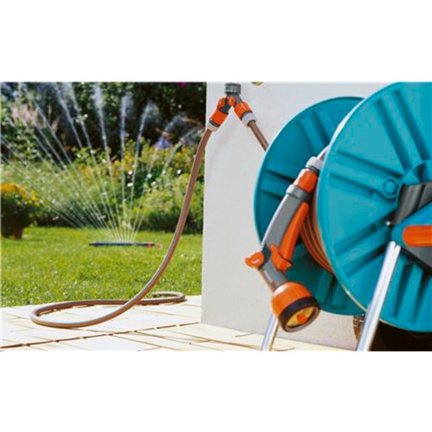 Gardena Distributeur d'eau 2 voies 26,5 mm (g 3 4 ) pièce de robinet (gris orange, 938-20)
