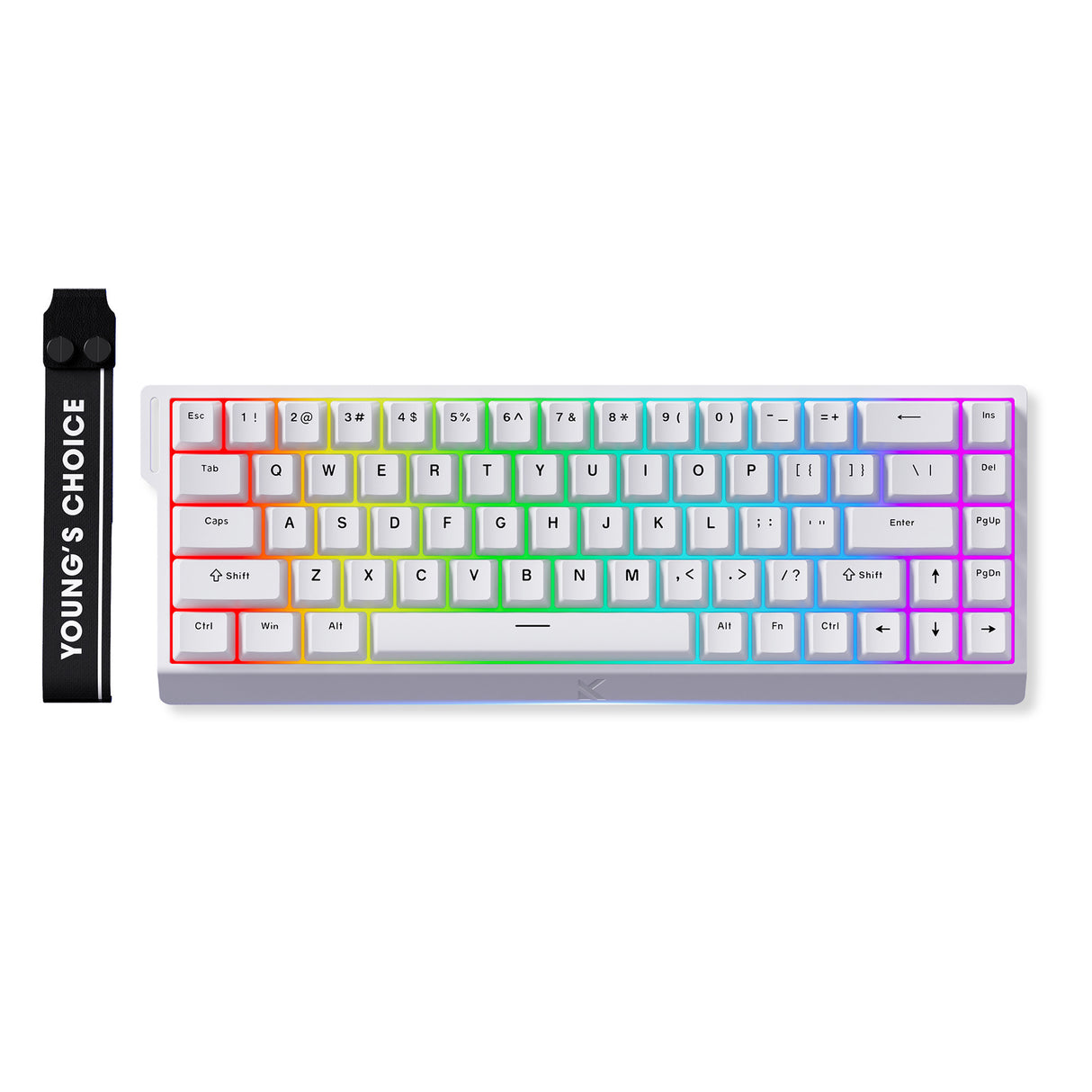 Mchose ace 68 clavier de jeu à commutateur magnétique à effet hall (blanc, disposition américaine (qwerty), ice rhino magnétique, 65%, RVB, hot swap, usb-c, capteur à effet hall)