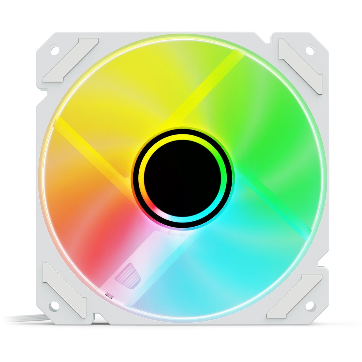 Sharkoon requin miroir rgb pwm ventilateur de boîtier (blanc, 120 x 120 x 25 mm)