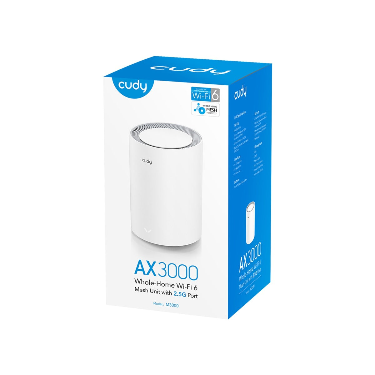 Cudy ax3000 2,5 g système Wi-Fi 6 maillé (paquet de 1) routeur maillé (blanc)