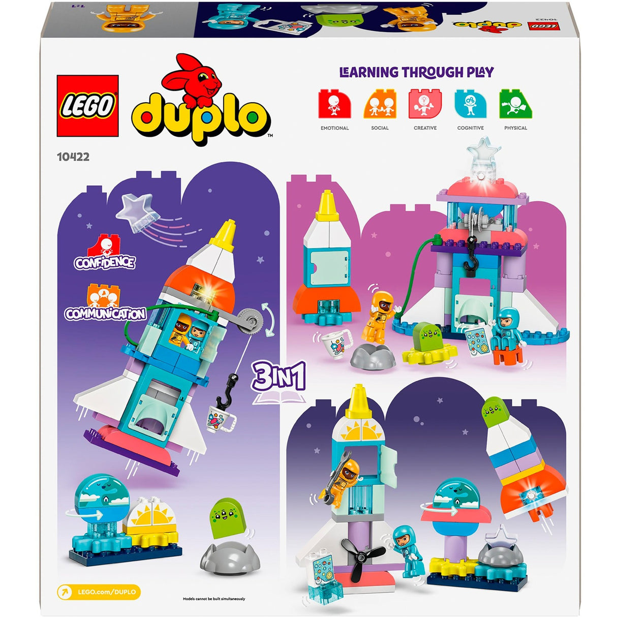 Lego Duplo - Jouet de construction 3 en 1 Aventure spatiale (10422)