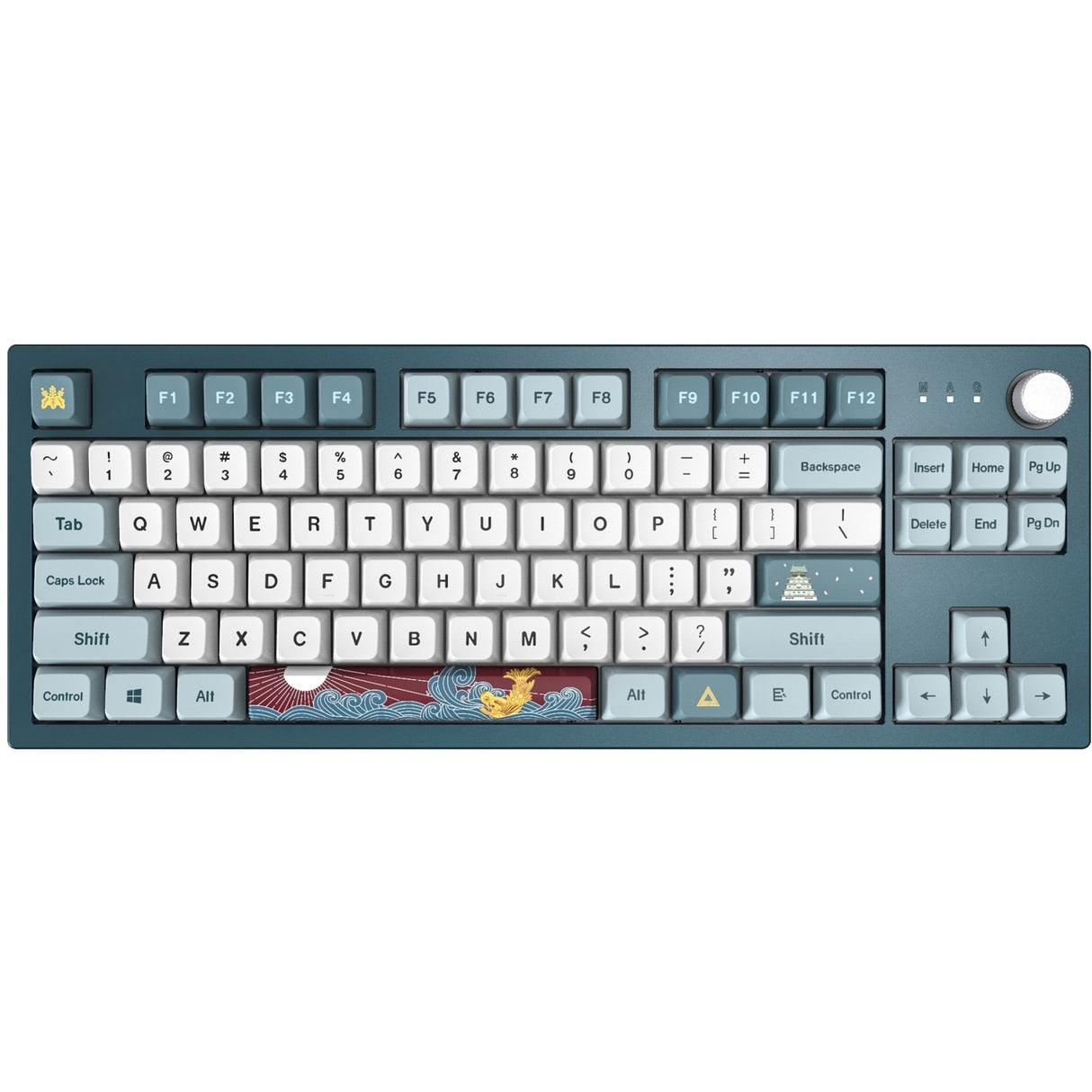 Clavier mécanique Montech mkey freedom tkl rgb (bleu foncé, disposition américaine (qwerty), gateron g pro brown, 80 % (tkl), remplaçable à chaud, rgb, pbt)