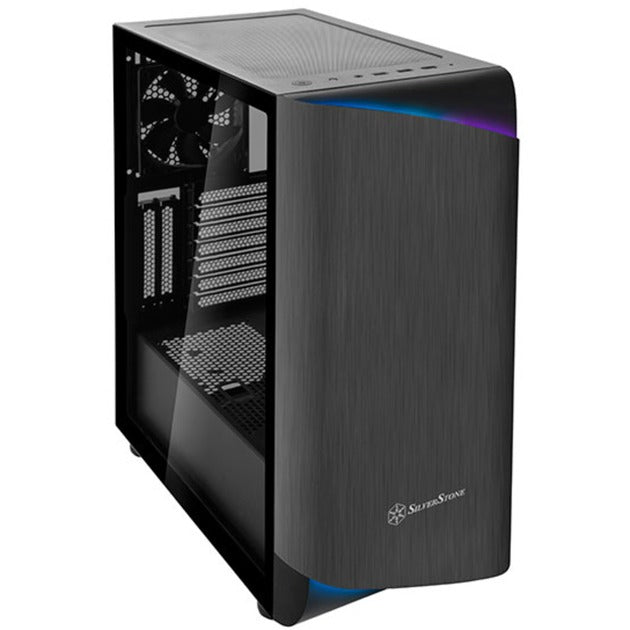 Boîtier Silverstone Seta A1 Midi Tower (titane noir | 2x USB-A | 1x USB-C | RGB | verre trempé)