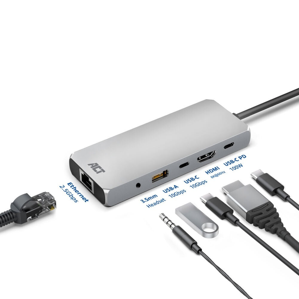 Station d'accueil Act Connectivité USB-C 4K 8K 60Hz