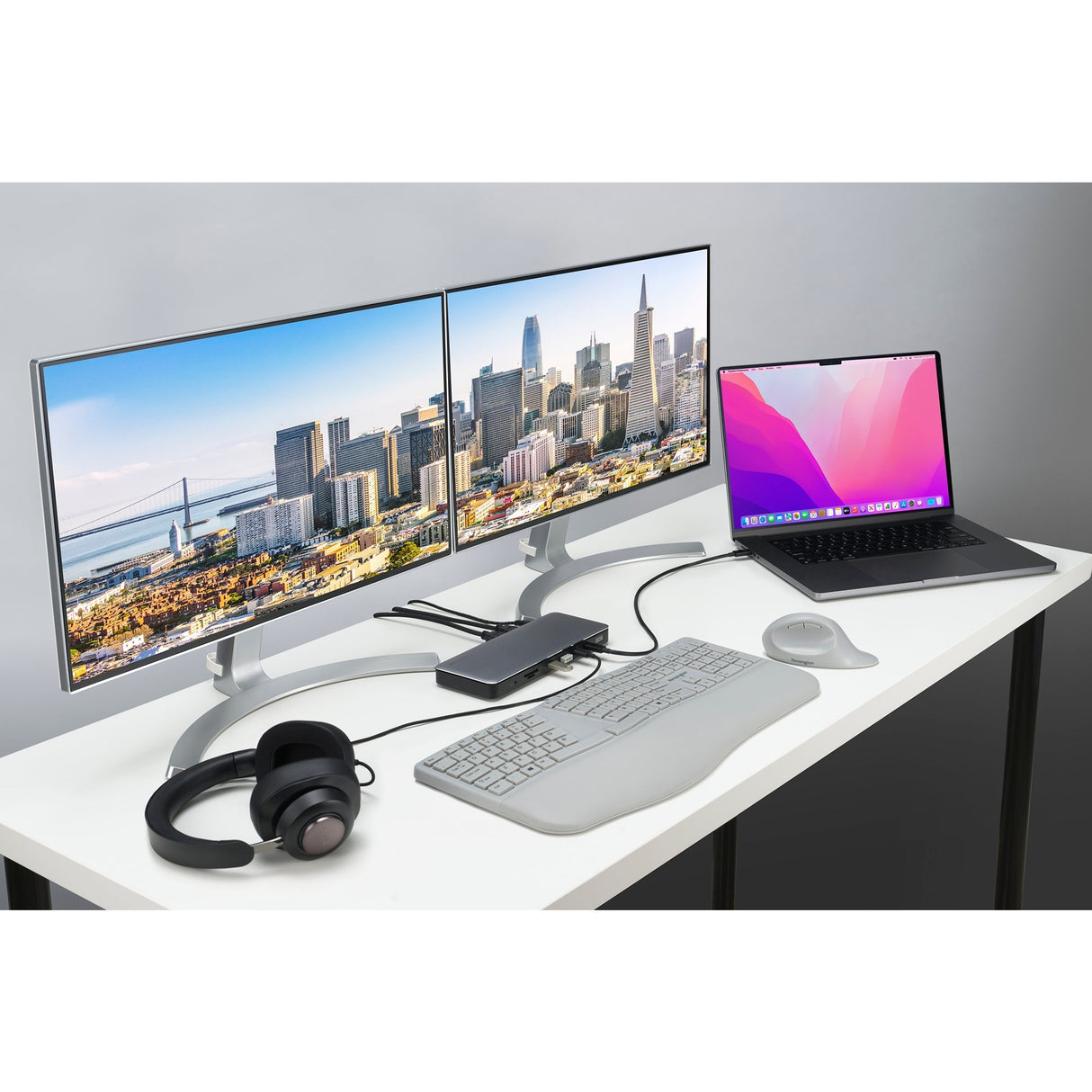 Station d'accueil Kensington SD5760t (argent noir, Thunderbolt 4, USB-C, USB-A, HDMI, PD)