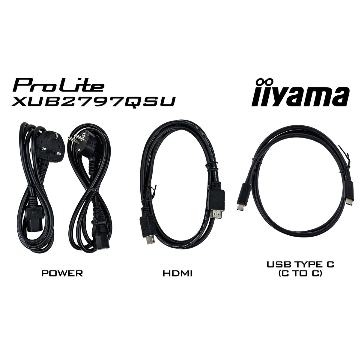 Moniteur Iiyama prolite xub2797qsu-w2 27 (blanc, HDMI, port d'affichage, 2x USB-A, USB-B)