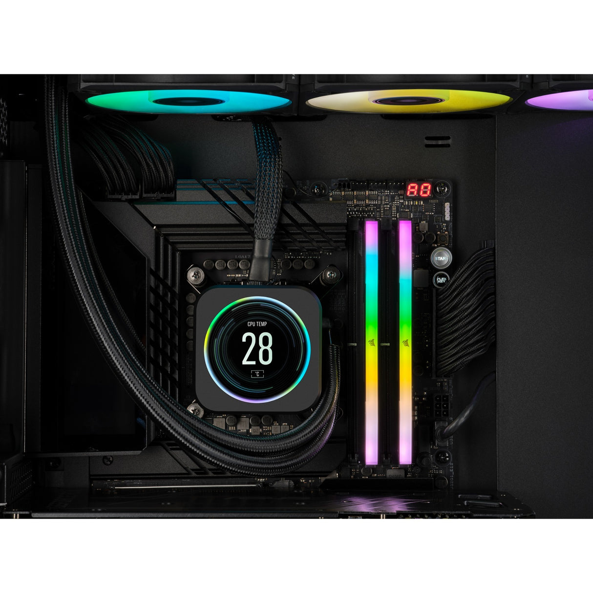 Corsair Vengeance RGB 32 Go DDR5-5200 (2x 16 Go) RAM (noir, cmh32gx5m2b5200c40, xmp 3.0)