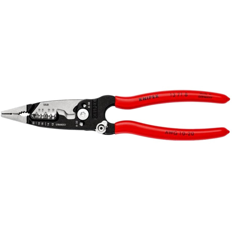 Pince multifonctionnelle à dénuder Knipex | pour électricien | modèle américain | plastifié - 13 71 8