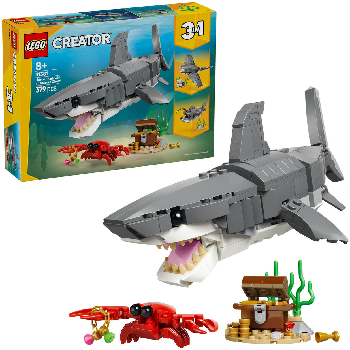 Jouet de construction Lego Requin féroce avec coffre au trésor (31381)