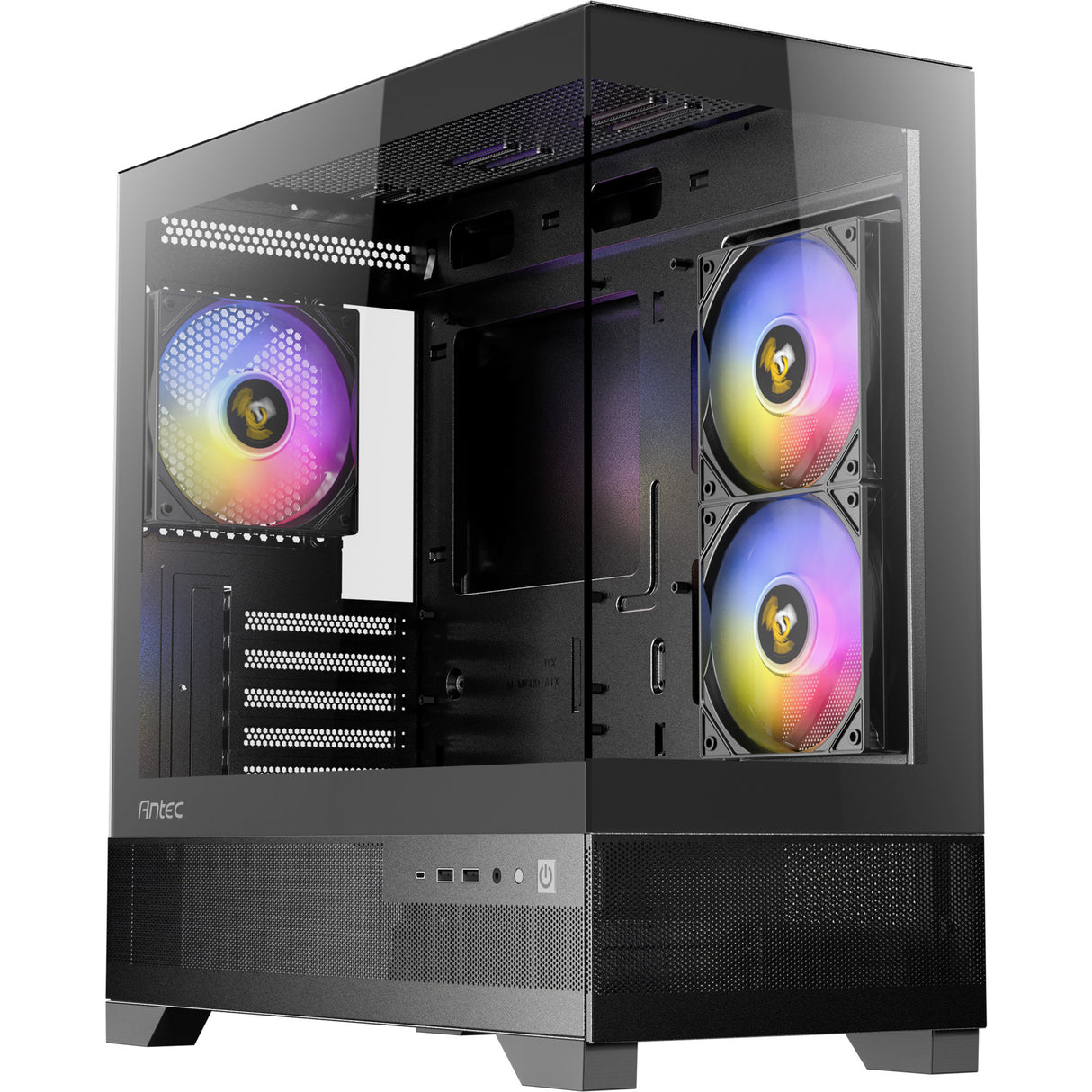 Boîtier mini tour Antec cx500m argb (noir | 2x USB-A | 1x USB-C | verre trempé)