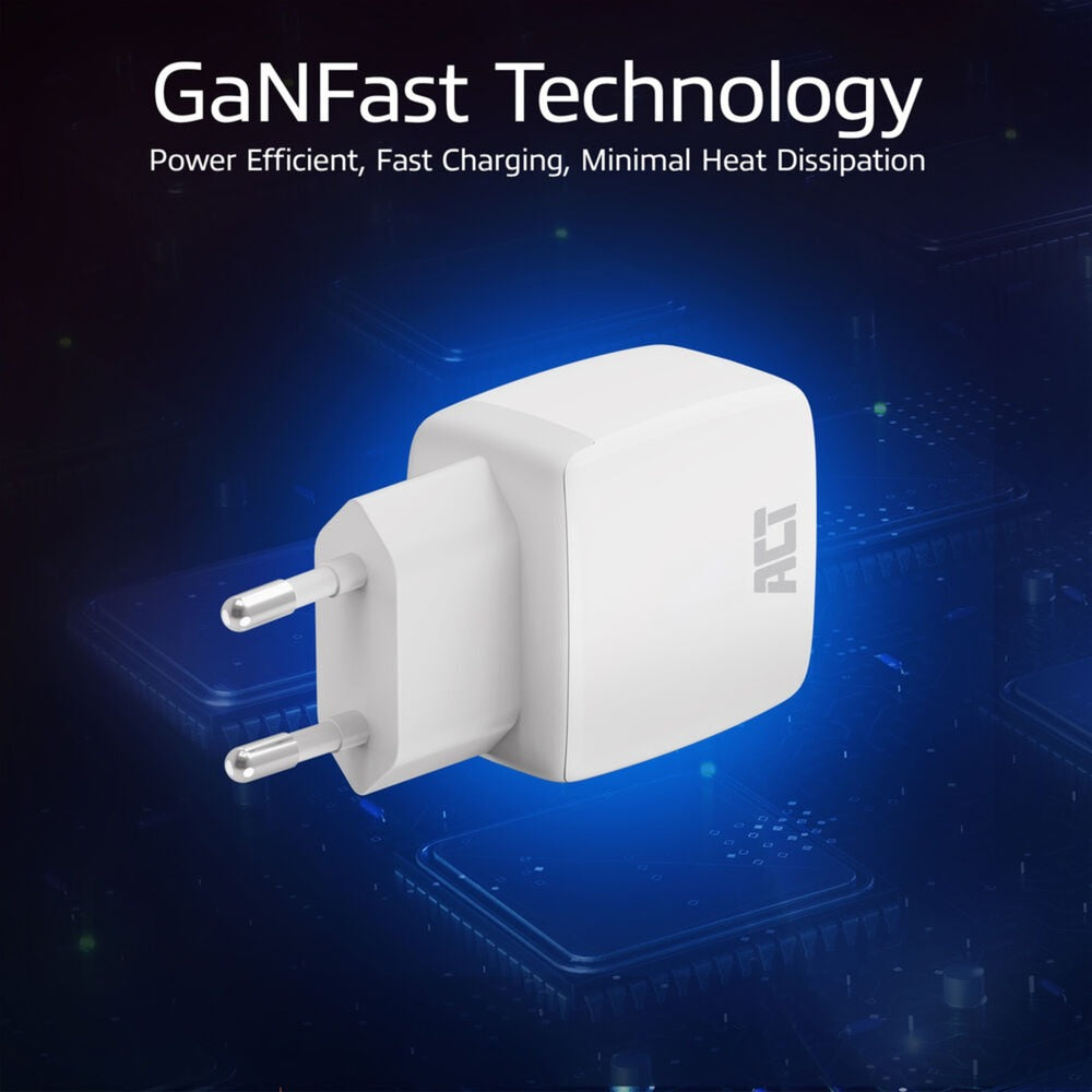 Act usb-c usb-a chargeur 20w pd pps, charge rapide, ganfast