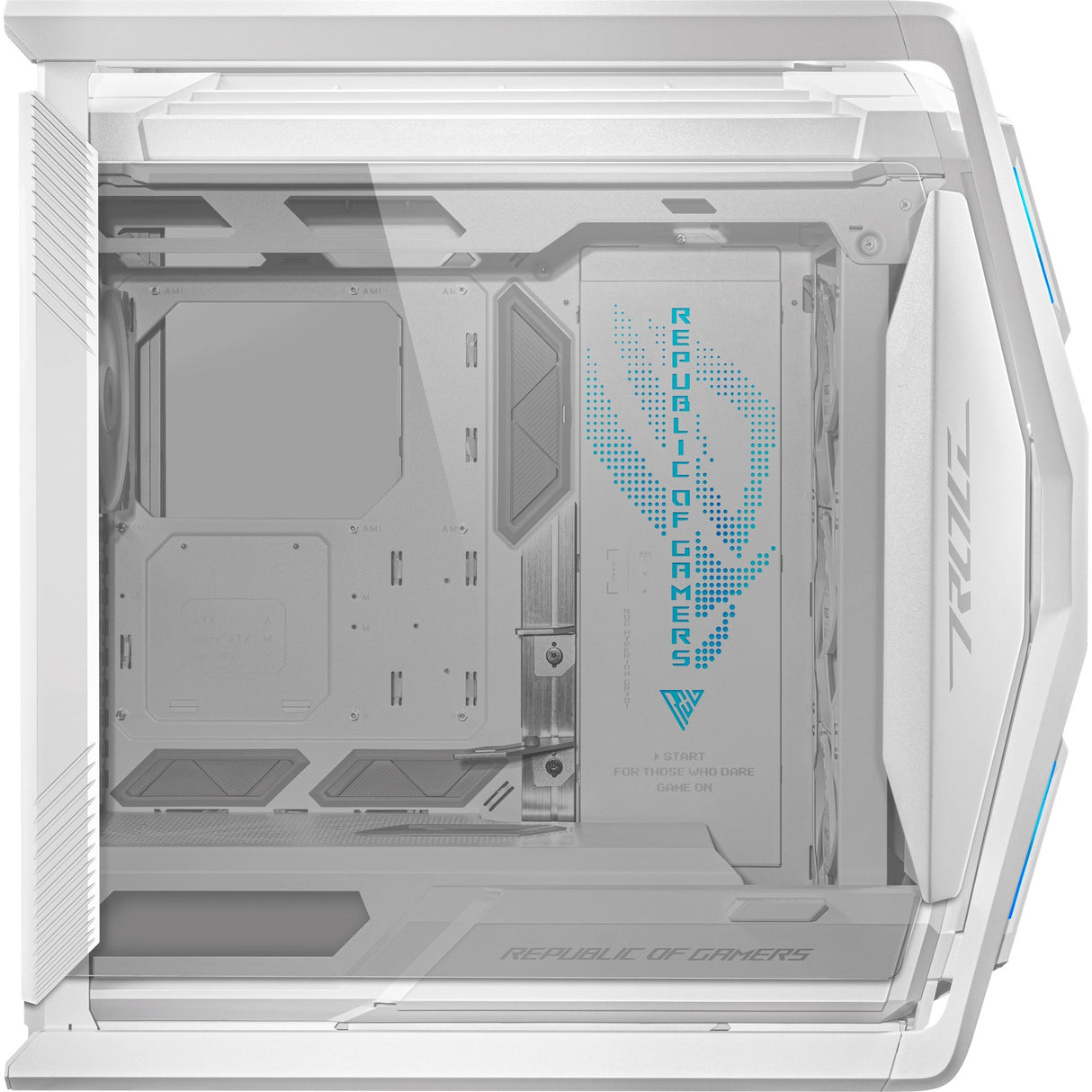 Boîtier grande tour Asus rog hyperion gr701 (blanc | 4x usb-a | 2x usb-c | rgb | verre trempé)