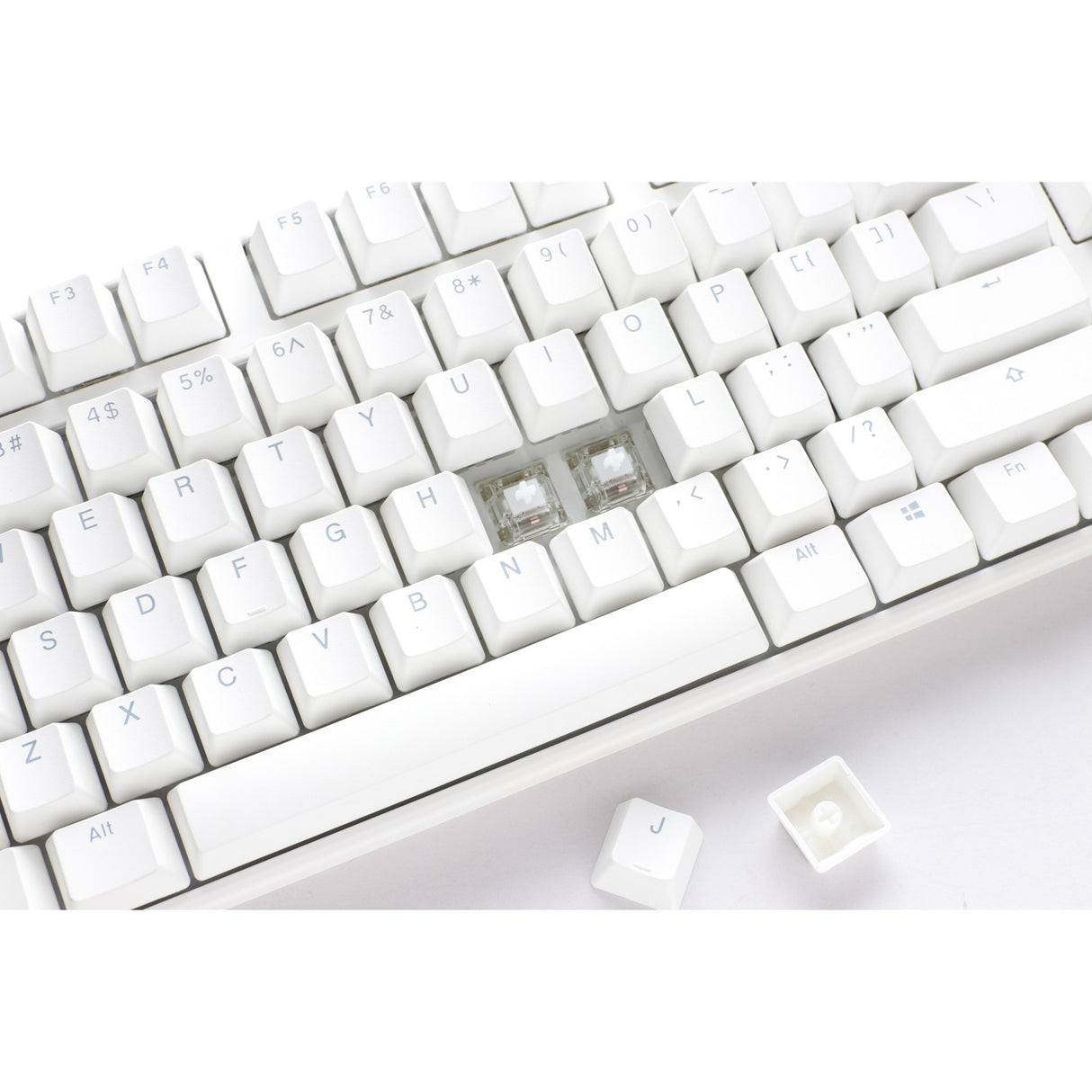 Clavier mécanique RVB blanc pur classique Ducky One 3 (blanc, disposition américaine (qwerty), cerise mx speed silver, 100 %, LED RVB, pbt double-shot, remplaçable à chaud, mécanique charlatan)