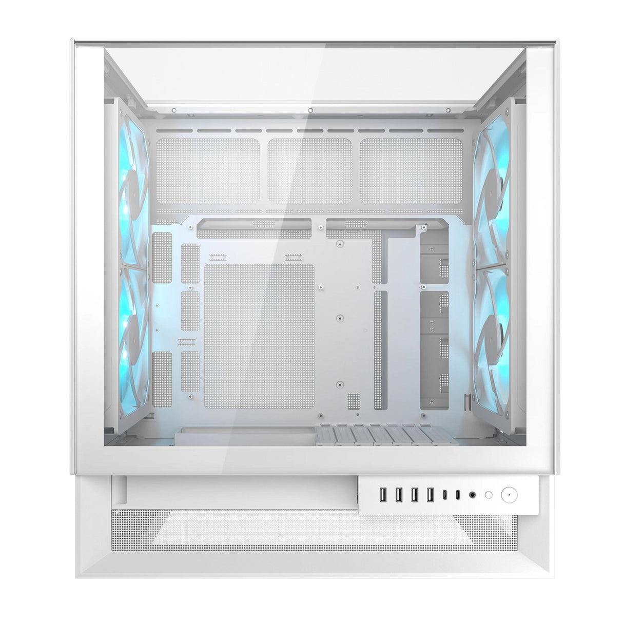 Boîtier tour midi Cougar omnix (blanc | 4x USB-A | 2x USB-C | verre trempé)