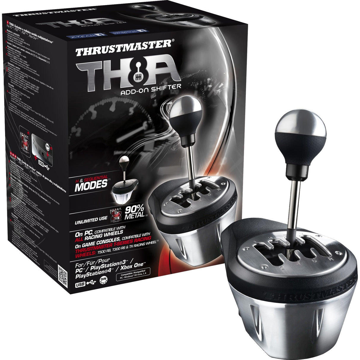 Thrustmaster TH8A Add-On Gaming Shifter (Noir Argent, PC, PS5, PS4, Xbox Series X|S, Xbox One)