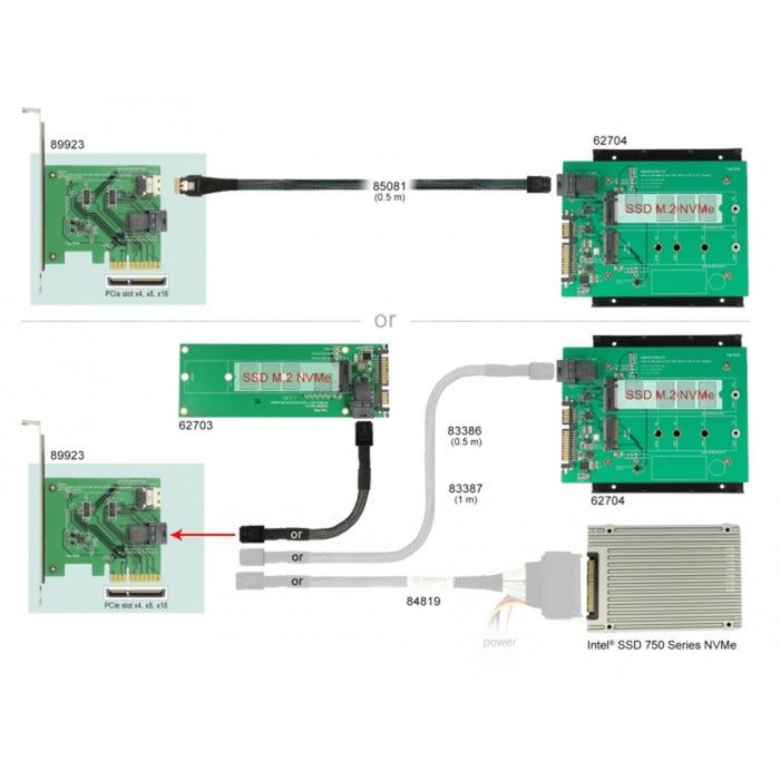 Dellock Dellock PCI Express X4 Carte U.2 NVME à 1 x SFF interne