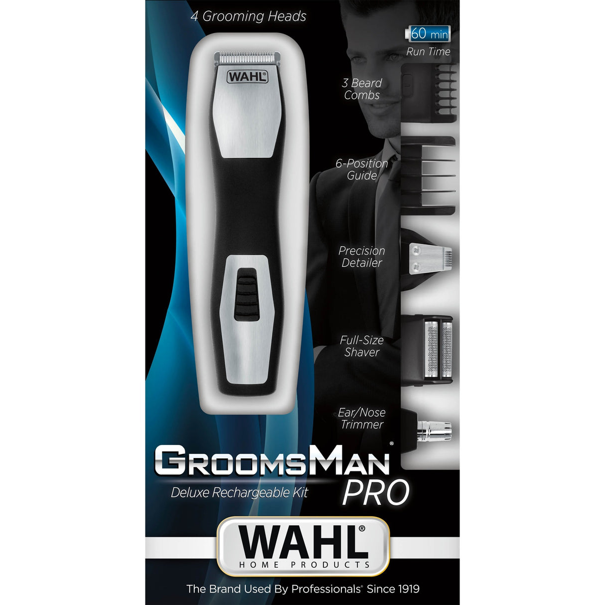Wahl home products tondeuse à barbe Groomsman Pro (argent noir)