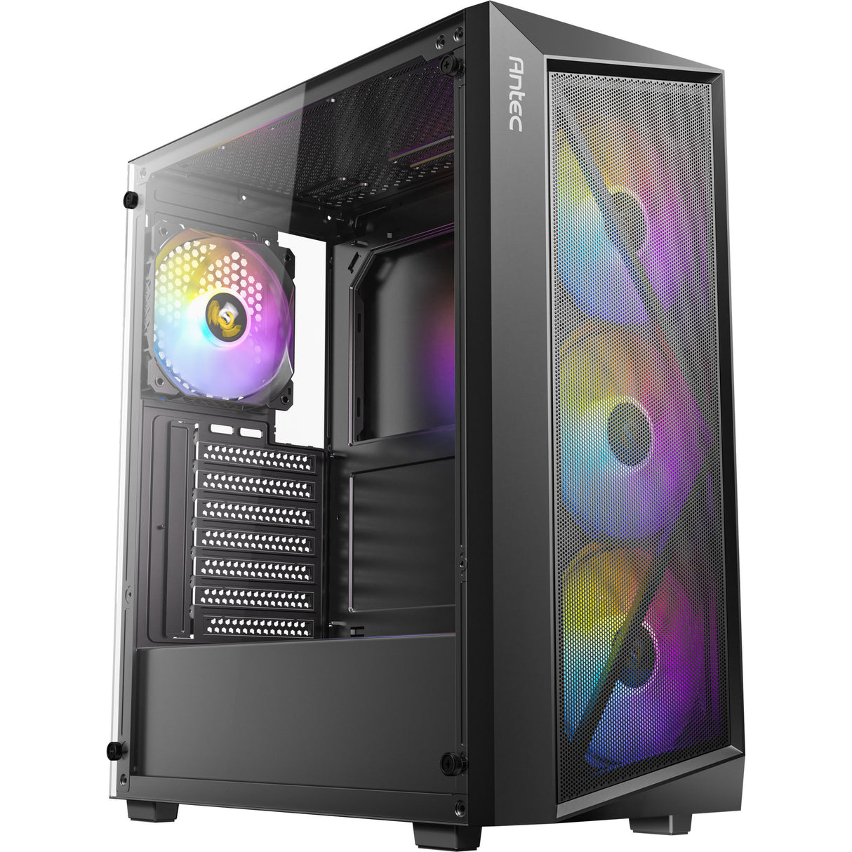 Boîtier tour midi Antec ax67 argb (noir | 3x usb-a | verre trempé)