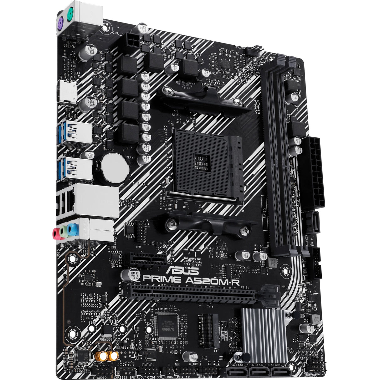 Carte mère Asus Prime A520M-R Socket AM4 (RAID, GB-LAN, Son, µATX)
