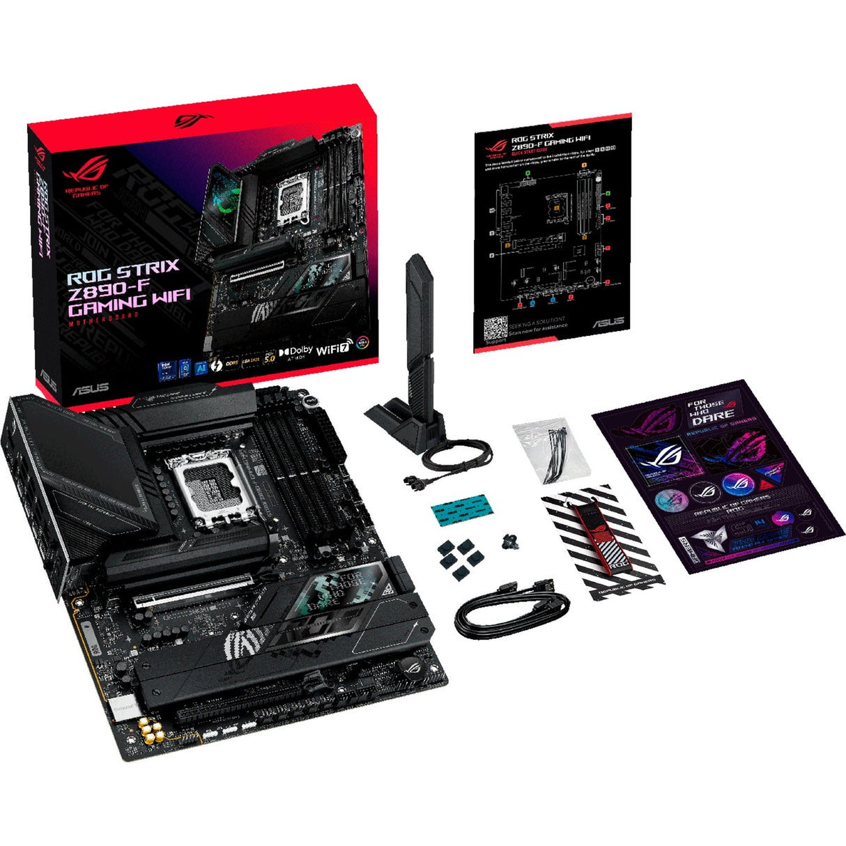 Carte mère Asus ROG Strix Z890-F Gaming WiFi Socket 1851 (Noir, RAID, 2,5 Go-LAN, Wi-Fi 7, BT, Son, ATX)