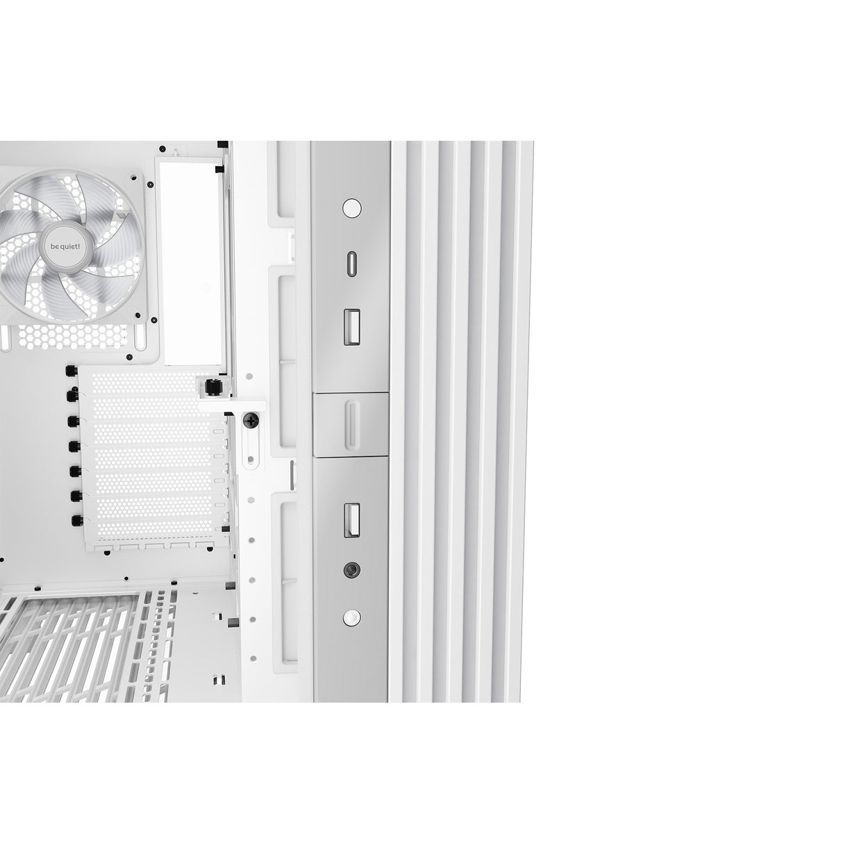 Soyez silencieux! base lumineuse 600 lx boîtier tour midi (blanc | 2x USB-A | 1x USB-C | RGB | verre trempé)