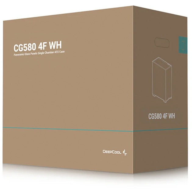 Boîtier tour midi Deepcool CG580 4f (blanc | 2x USB-A | 1x USB-C | RVB | verre trempé)
