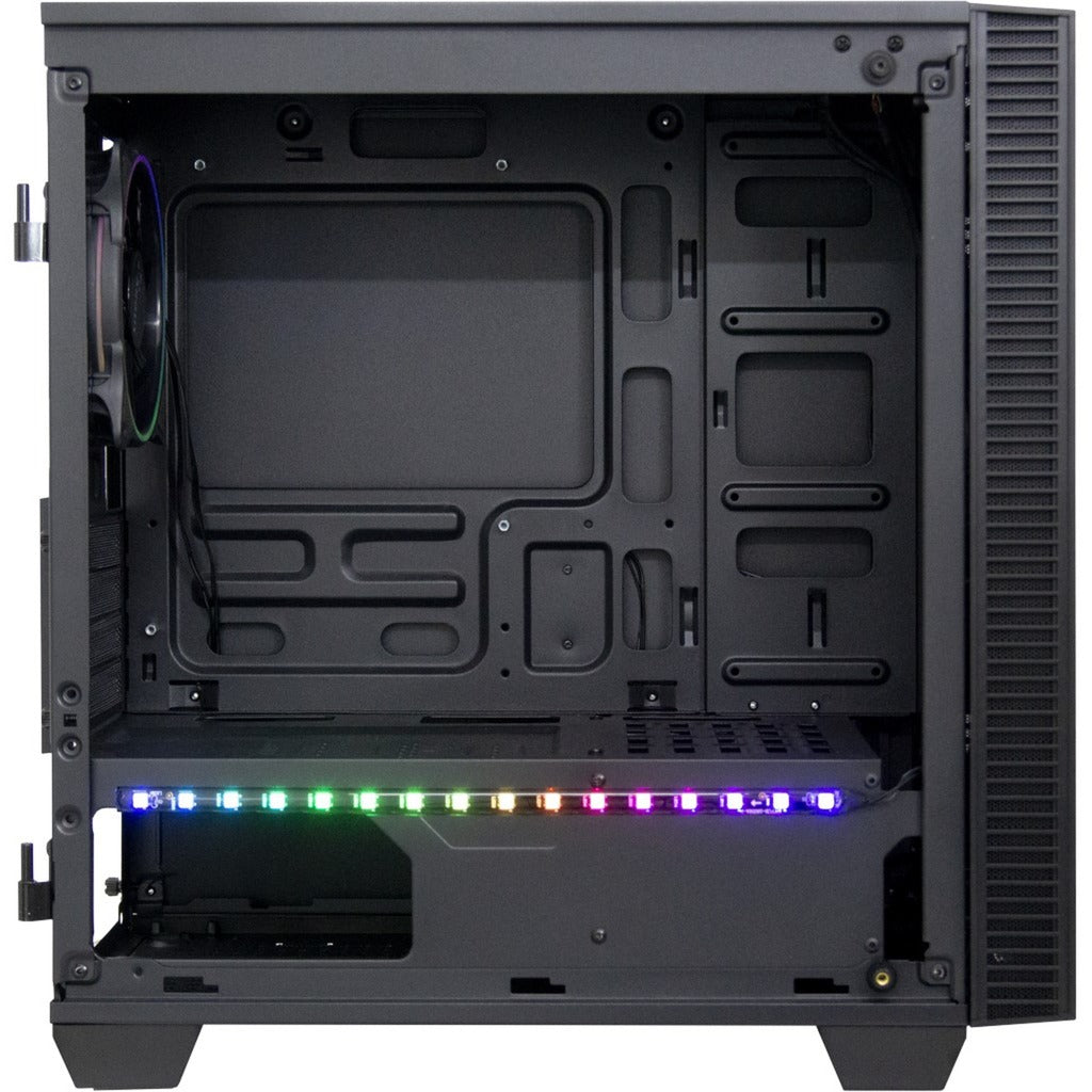 Boîtier tour midi micro Inter-tech x-608 infinity (noir | 1x USB-A | 1x USB-C | RVB | fenêtre)