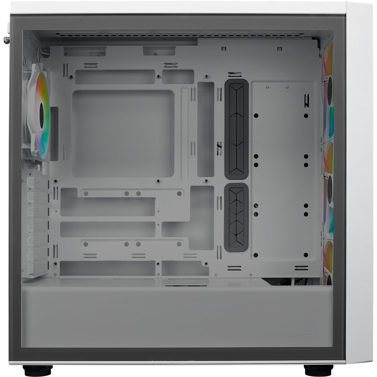 Boîtier tour midi Cooler master masterbox 600 (blanc | 2x USB-A | 1x USB-C | RGB | verre trempé)