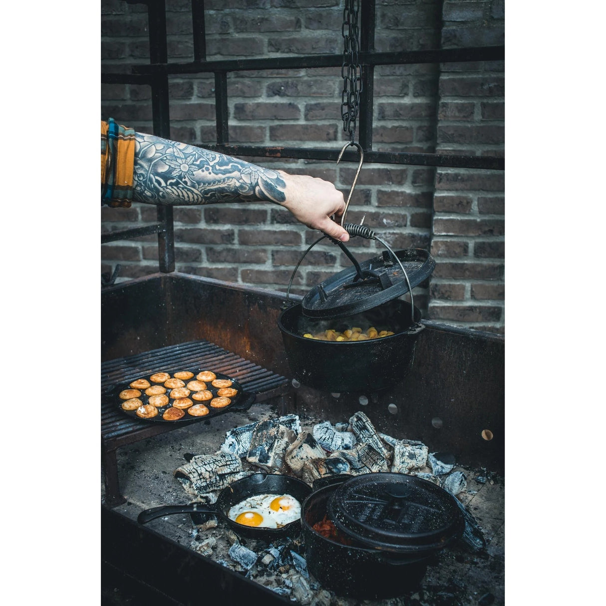 La poêle de cuisson du kit de démarrage du moulin à vent (noir)