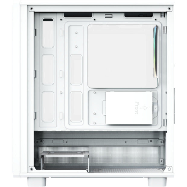 Boîtier tour midi Xyz pc gear atom (blanc | 2x USB-A | 1x USB-C | verre trempé)