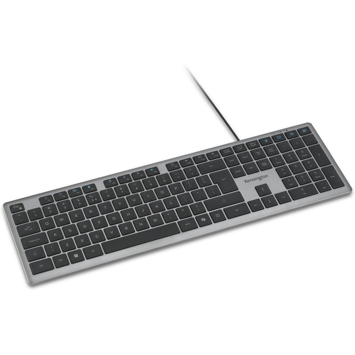 Kensington KB515 EQ USB-C Clavier filaire USB-A (gris, disposition internationale américaine (QWERTY), commutateurs à ciseaux, 100 %)