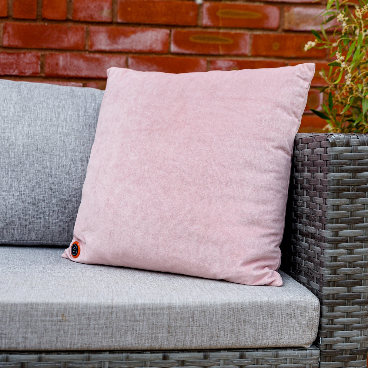Coussin chauffant sans fil Cozy una Velvet 45 x 45 cm (rose clair, power bank 5000 mah)