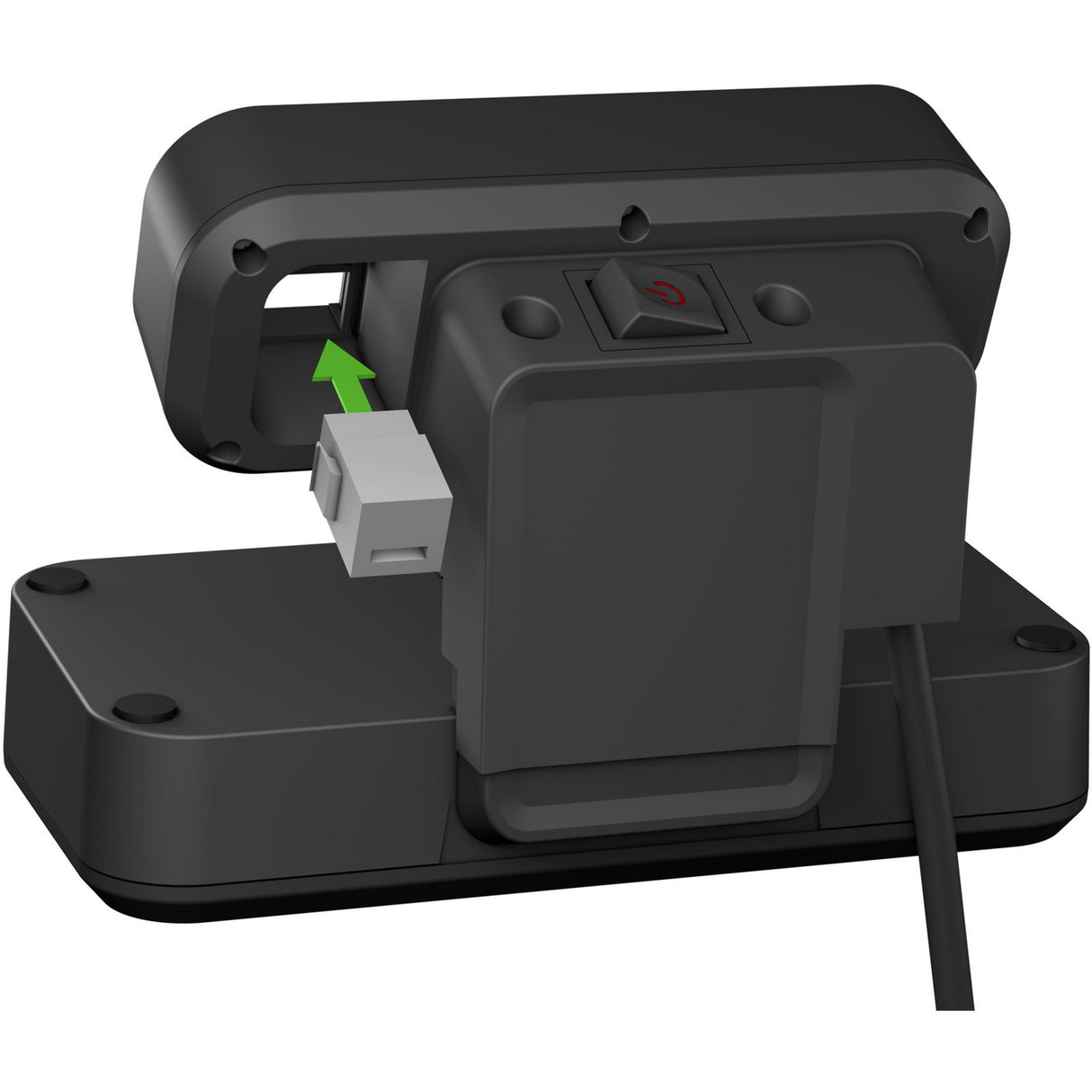 Prise duplex Brennerstuhl estilo avec interrupteur et prise de protection contre les surtensions (argent noir, 2x emplacement pour modules Keystone)