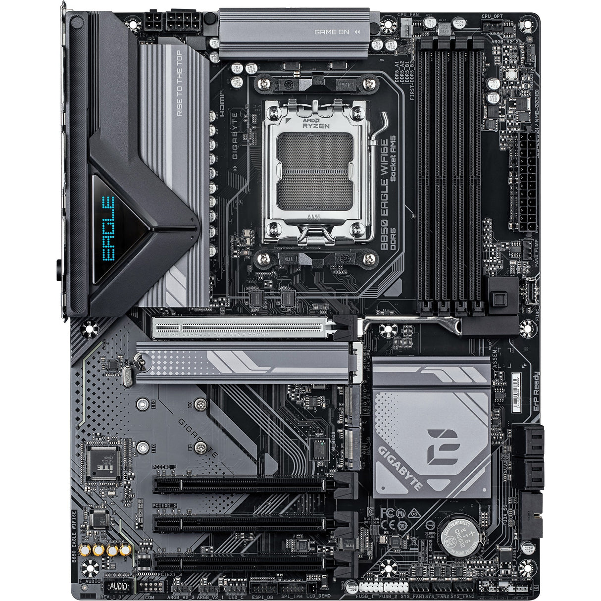 Carte mère Gigabyte B850 Eagle WiFi6E Socket AM5 (gris noir, RAID, GB-LAN, WiFi 6e, BT, Sound, ATX)