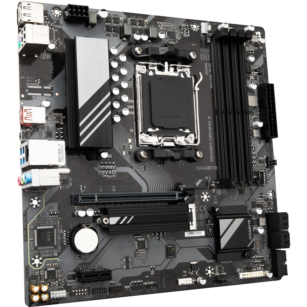 Carte mère Gigabyte a620m gaming x (rev. 1.0) socket am5 (noir gris, raid, gb-lan, son, µatx)