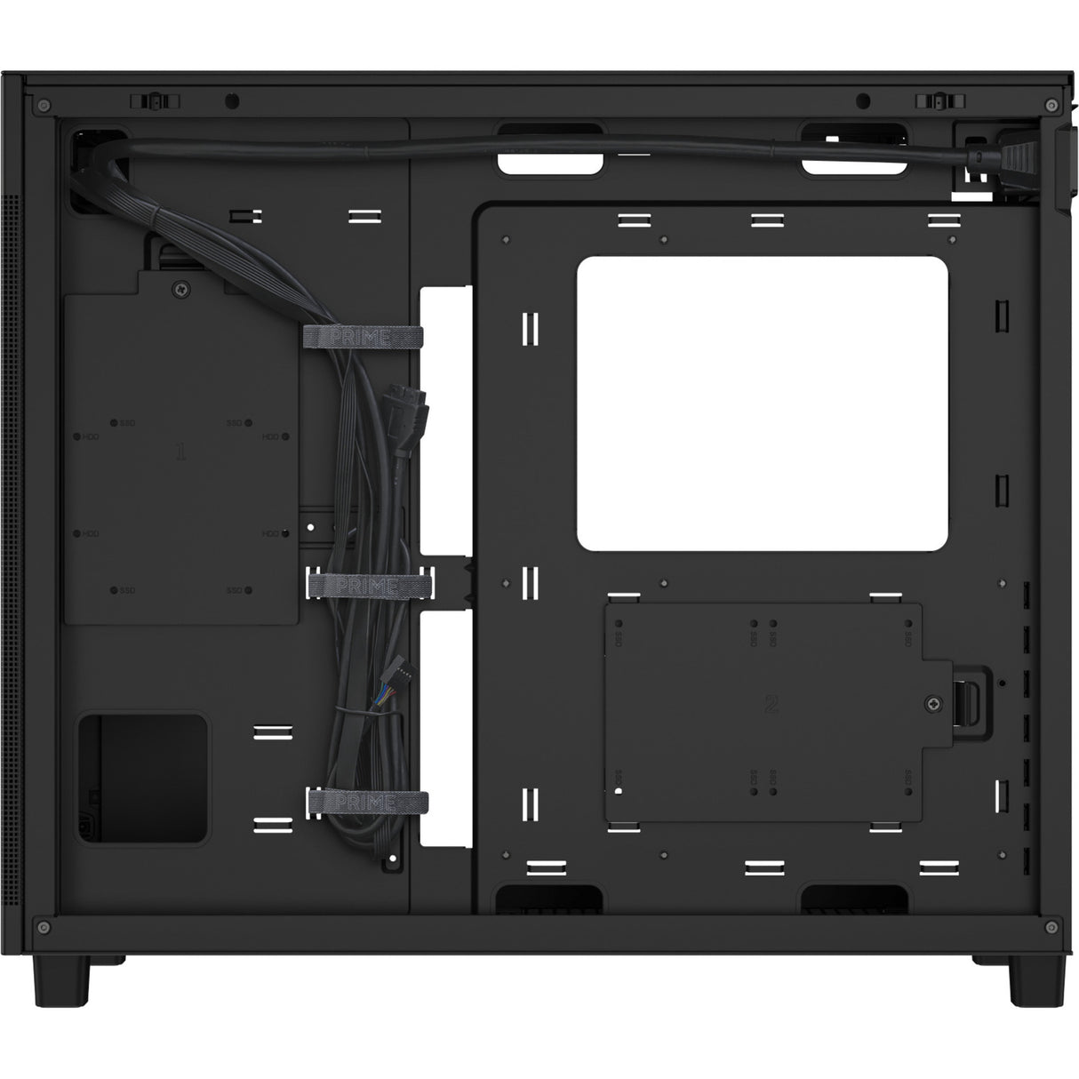 Asus prime ap303 - tempered glass panel midi tower behuizing (zwart | 2x usb-a | 1x usb-c | tempered glass)