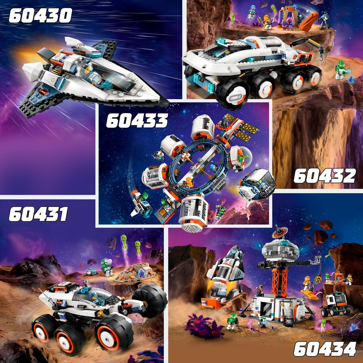 Lego City - Jouet de construction base spatiale et rampe de lancement de fusée (60434)